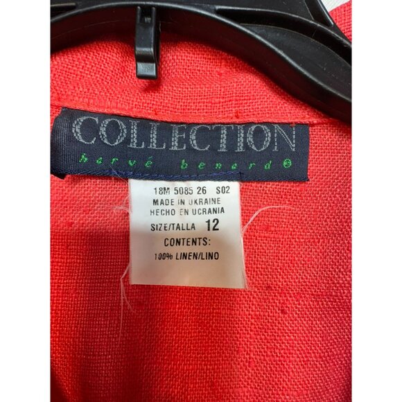 Harve Bernardo Holtzman Collection 100% Linen Two-Piece Set Size 12/14 Coral - Picture 2 of 16